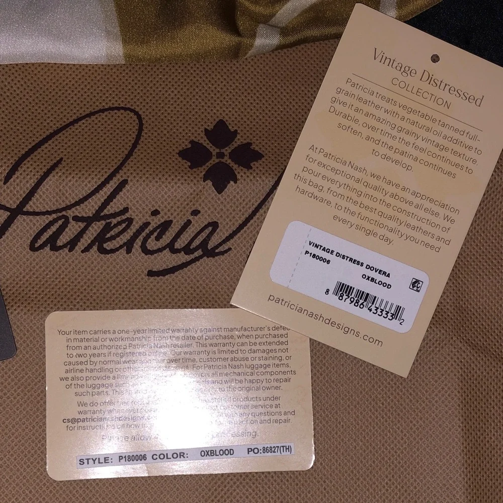 Patricia Nash Oxblood/Wine Leather Crossbody Bag - Picture 6 of 6